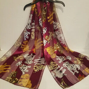 Women's Dog print Lightweight scarf 60in.×13 in.